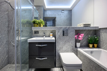 Modern small bathroom in stylish apartment
