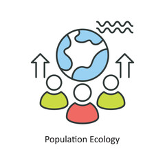 Population Ecology Vector Filled Outline Icon Design illustration. Ecology Symbol on White background EPS 10 File