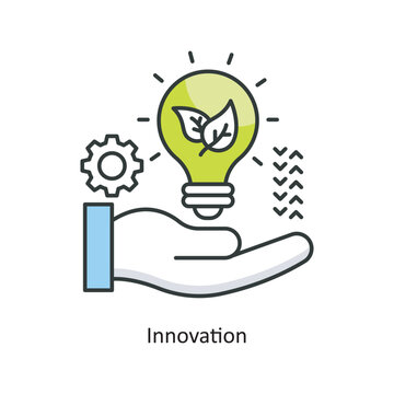 Innovation Vector Filled Outline Icon Design illustration. Ecology Symbol on White background EPS 10 File