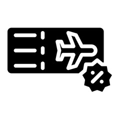 flight ticket glyph 