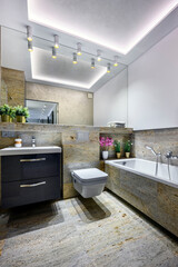 Modern small bathroom in stylish apartment