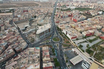 Fototapeta na wymiar City images captured by drones in the Moroccan city of Dcheira