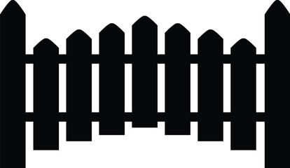 Wooden Fence Silhouettes.