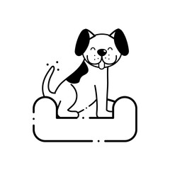 image in PNG icon of a dog in lines with transparent background