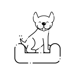 image in PNG icon of a dog in lines with transparent background