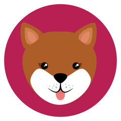 PNG image dog icon in a circle with transparent background