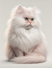 A white fluffy cat. Generated by AI