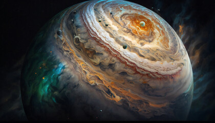 Planet similar to Jupiter in space - Space wallpaper - Generative AI