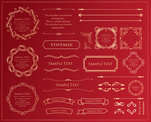 高級感のあるカードデザイン。アンティークな装飾デザイン。エレガントな縁の模様。