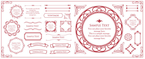 高級感のあるカードデザイン。アンティークな装飾デザイン。エレガントな縁の模様。