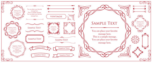 高級感のあるカードデザイン。アンティークな装飾デザイン。エレガントな縁の模様。