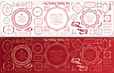 高級感のあるカードデザイン。アンティークな装飾デザイン。エレガントな縁の模様。