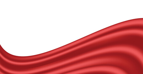 Red Curtain Isolated On White Background. Celebration Event Backdrop. Grand Opening. Wallpaper Vector