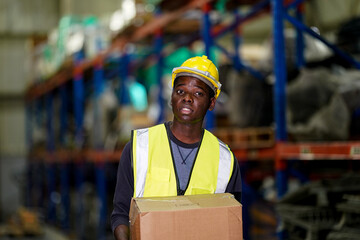  Warehouse workers checking the inventory. Products on inventory shelves storage. .Worker Doing Inventory in Warehouse. Dispatcher in uniform making inventory in storehouse.