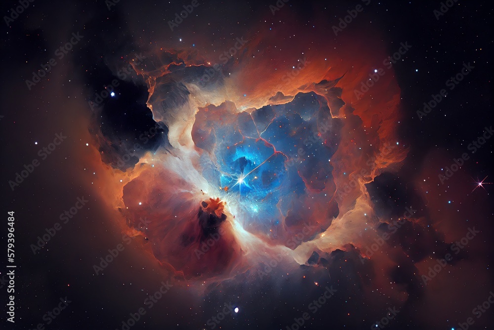 Canvas Prints star nebula in the deep sky at night. beautiful universe and galaxies. art. generative ai