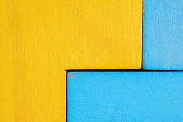 Abstract wooden background. Different shapes wooden blocks.