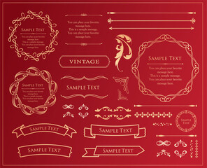 高級感のあるカードデザイン。アンティークな装飾デザイン。エレガントな縁の模様。