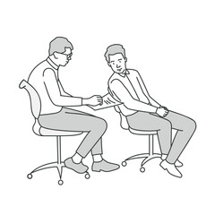 Sitting business meeting, make a deal, discussion.