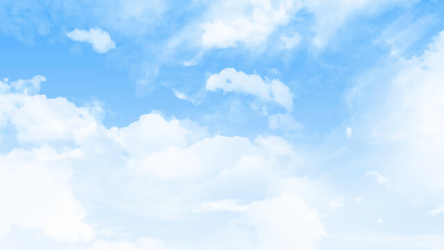 Retro sky and clouds background at summer. Cloud sky image. Vector illustrator