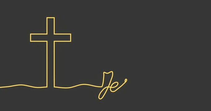 Christianity concept animation. Cross and Christ word