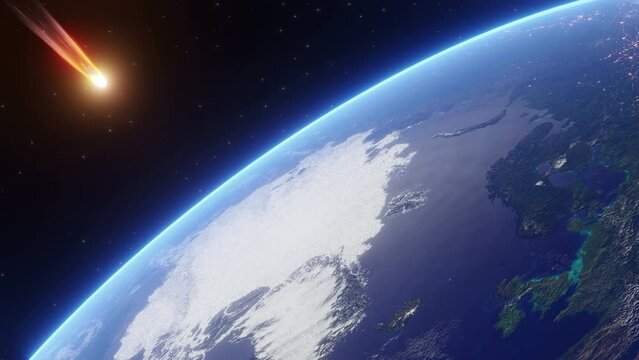 Space Scene Earth Meteorite Background