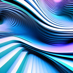 Blue abstract wavy background. Generative AI