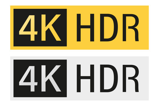 Screen display resolution. 4K HDR. Vector icon
