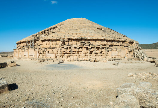 The royal tomb at Madghacen,is a royal mausoleum-temple of the Berber Numidian Kings, near Batna city, Algeria
