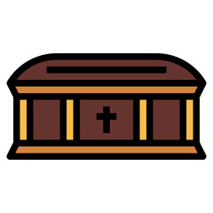 coffin filled outline icon style