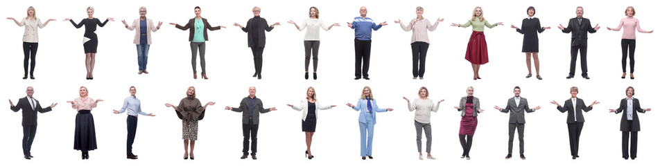 group of successful business people isolated on white