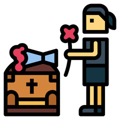 funeral filled outline icon style