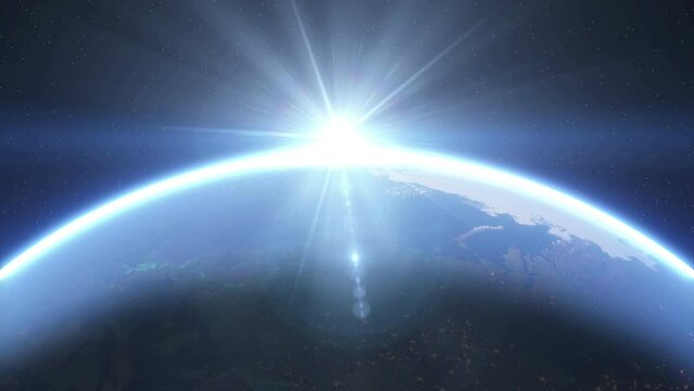 Space Scene  Erath Sunrise Background