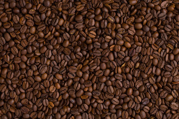 Roasted coffee beans background abstract