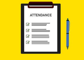 Attendance board of female hand with attendance checklist. Survey, survey, board, task list.
research,development,plan idea concept.