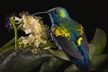 Eriocnemis luciani, sometimes known as the sapphire vented puffleg, is a species of hummingbird native to Colombia, Ecuador, Peru, and Venezuela that feeds on the nectar of the yellow bloom Helianthea