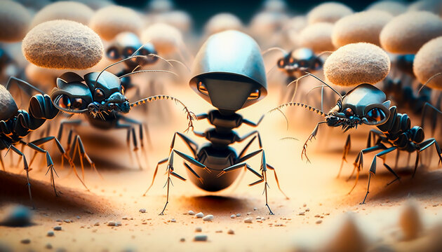 power of ant leader, teamwork concept, Generative ai