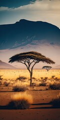 Savanna landscape. Generative ai
