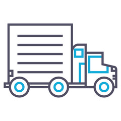 Truck icon in lines PNG image with transparent background