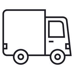 Truck icon in lines PNG image with transparent background