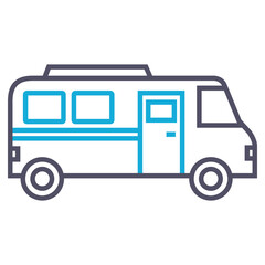 PNG image icon of a bus in lines with transparent background