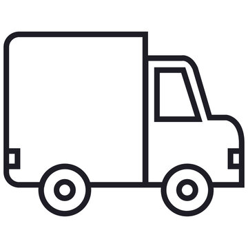 Truck icon in lines PNG image with transparent background