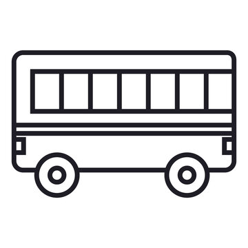 PNG image icon of a bus in lines with transparent background