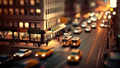 New York city aerial skyline  tilt shift generative ai