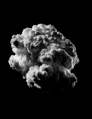 White cloud isolated on the white background, created with generative AI