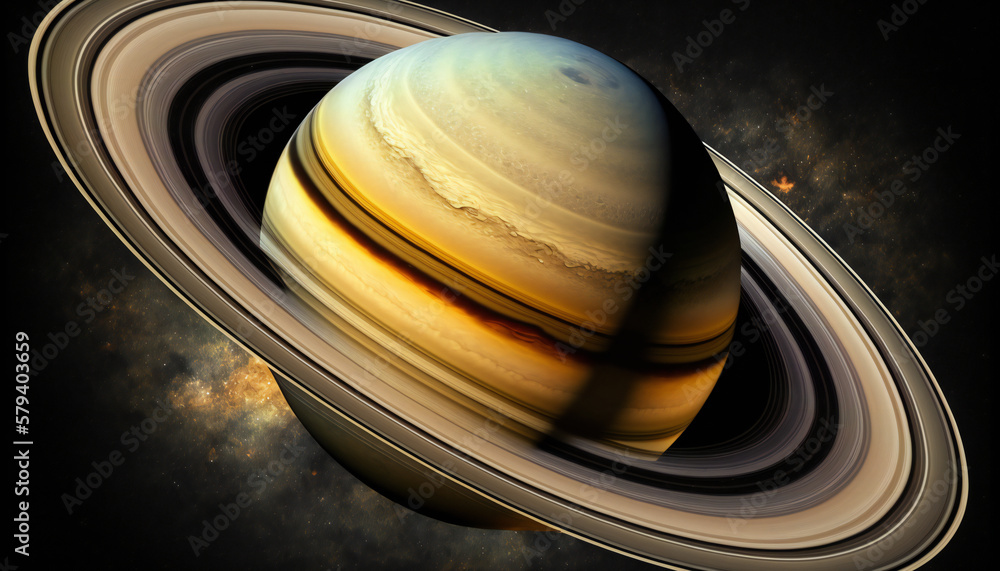 Sticker planet similar to saturn in space - space wallpaper - generative ai
