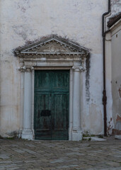 Fototapeta na wymiar Architectural detail of a church in Venice, Italy 
