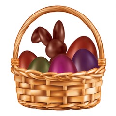 basket with eggs