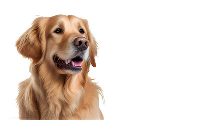 golden retriever dog on a transparent background. generative AI