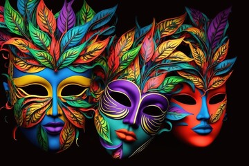 Set of carnival masks, Beautiful design for the Brazilian carnival.
