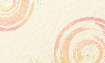 春・ピンク・水彩風・和・和紙・背景・高級感・筆・円・丸・和柄・豪華	